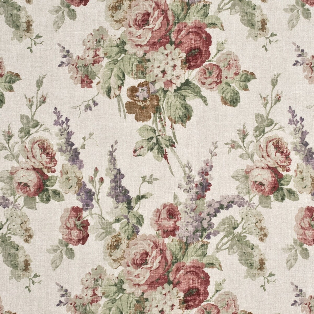 Samples and Purchasing available for Vintage Floral - Rose/Green Beige By Mulberry | Country Weekend |Botanical & Floral  Multipurpose Print at Designer Wallcoverings and Fabrics