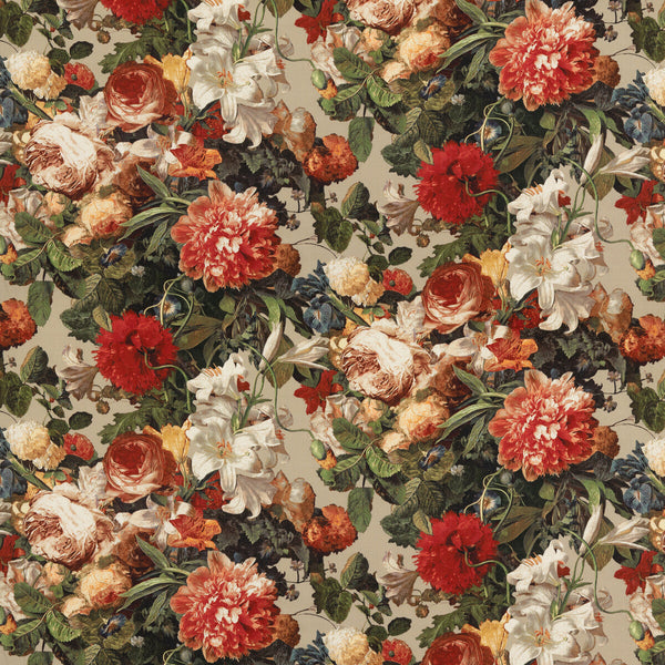 Samples and Purchasing available for Floral Pompadour - Spice Orange By Mulberry | Modern Country I |Botanical & Floral  Multipurpose Print at Designer Wallcoverings and Fabrics