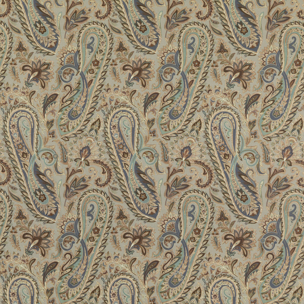 Samples and Purchasing available for Hoxley - Sage Blue By Mulberry | Modern Country I |Paisley  Multipurpose Print at Designer Wallcoverings and Fabrics