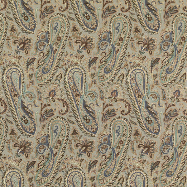 Samples and Purchasing available for Hoxley - Sage Blue By Mulberry | Modern Country I |Paisley  Multipurpose Print at Designer Wallcoverings and Fabrics