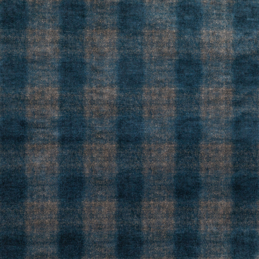 Samples and Purchasing available for Highland Check - Indigo Indigo By Mulberry | Modern Country Velvets |Plaid / Check  Multipurpose Velvet at Designer Wallcoverings and Fabrics