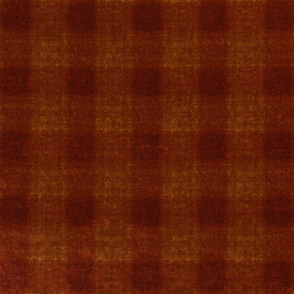 Samples and Purchasing available for Highland Check - Spice Red By Mulberry | Modern Country Velvets |Plaid / Check  Multipurpose Velvet at Designer Wallcoverings and Fabrics