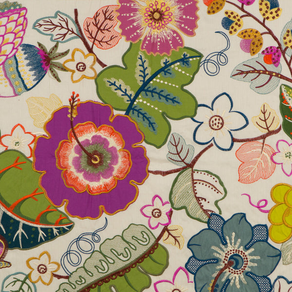 Samples and Purchasing available for Exotic Garden - Multi  By G P & J Baker | Langdale |  Drapery Embroidery at Designer Wallcoverings and Fabrics