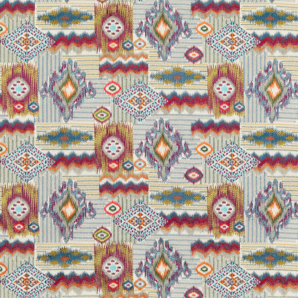 Samples and Purchasing available for Dazzle - Multi Multi By Mulberry | Modern Country Ii |Global  Multipurpose Embroidery at Designer Wallcoverings and Fabrics