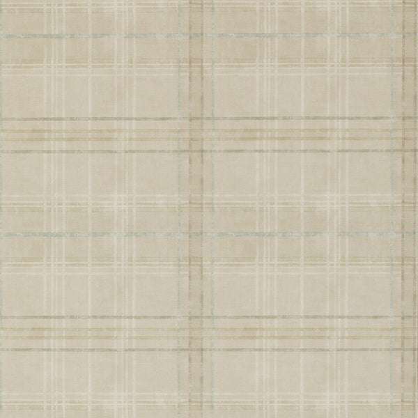 Samples and Purchasing available for Shetland Plaid - Stone Beige By Mulberry | Modern Country |Geometric Plaid / Check Wallcovering Print at Designer Wallcoverings and Fabrics