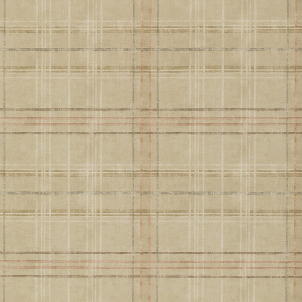 Samples and Purchasing available for Shetland Plaid - Sand Beige By Mulberry | Modern Country |Geometric Plaid / Check Wallcovering Print at Designer Wallcoverings and Fabrics