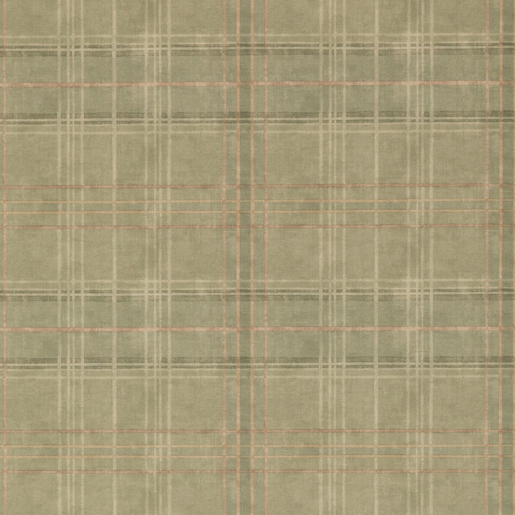 Samples and Purchasing available for Shetland Plaid - Lovat Green By Mulberry | Modern Country |Geometric Plaid / Check Wallcovering Print at Designer Wallcoverings and Fabrics