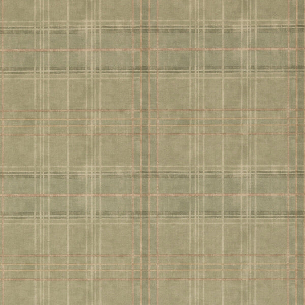 Samples and Purchasing available for Shetland Plaid - Lovat Green By Mulberry | Modern Country |Geometric Plaid / Check Wallcovering Print at Designer Wallcoverings and Fabrics