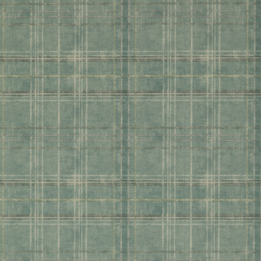 Samples and Purchasing available for Shetland Plaid - Teal Teal By Mulberry | Modern Country |Geometric Plaid / Check Wallcovering Print at Designer Wallcoverings and Fabrics