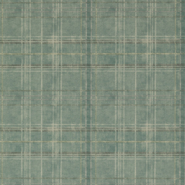 Samples and Purchasing available for Shetland Plaid - Teal Teal By Mulberry | Modern Country |Geometric Plaid / Check Wallcovering Print at Designer Wallcoverings and Fabrics