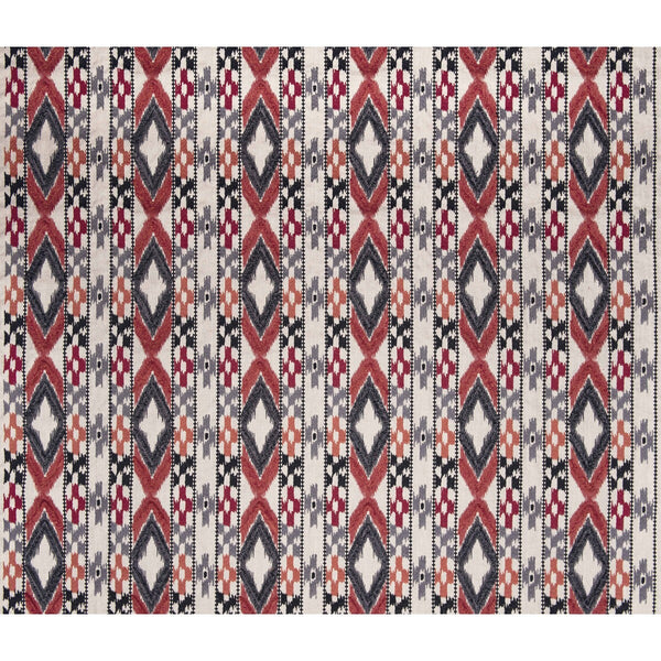 Samples and Purchasing available for Queen - Rojo/Gris  Ivory By Gaston Y Daniela | Gaston Africalia |Global Ikat/Southwest/Kilims Upholstery Embroidery at Designer Wallcoverings and Fabrics