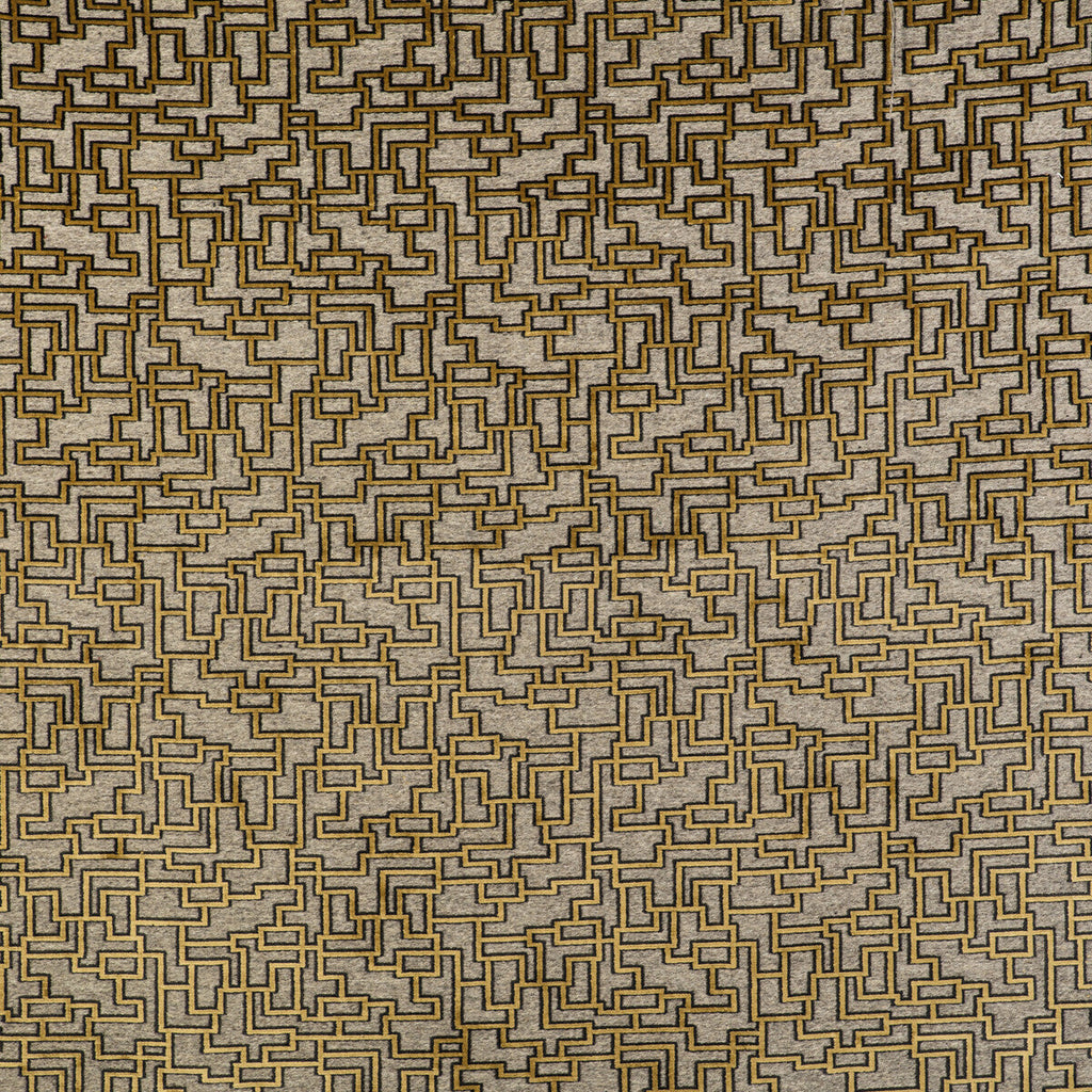 Samples and Purchasing available for Laberinto - Amarillo Neutral By Gaston Y Daniela | Gaston Libreria |Modern Geometric Upholstery Velvet at Designer Wallcoverings and Fabrics