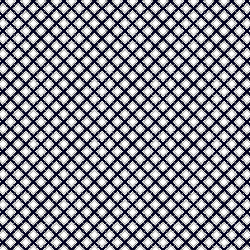 Samples and Purchasing available for Trellis - Navy/Gris White By Gaston Y Daniela | Gaston Libreria |Diamond Small Scale Multipurpose Print at Designer Wallcoverings and Fabrics