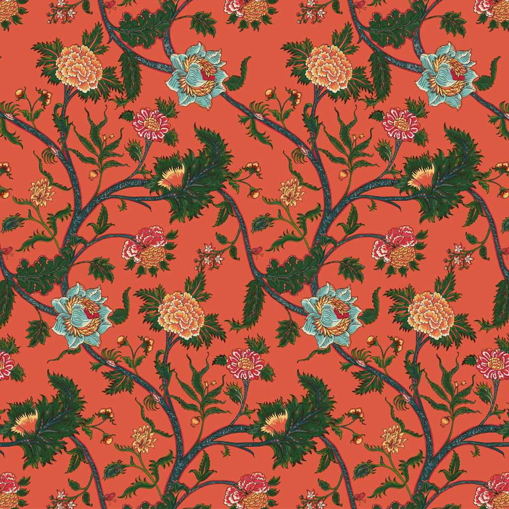 Samples and Purchasing available for Palampore - Coral Coral By Gaston Y Daniela | Gaston Libreria |Botanical & Floral Jacobeans Multipurpose Print at Designer Wallcoverings and Fabrics