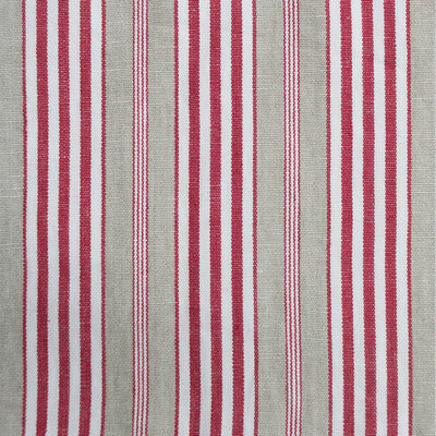 Samples and Purchasing available for Hamptons - Rojo/Lino Beige By Gaston Y Daniela | Gaston Luis Bustamante | Stripes Upholstery Linen at Designer Wallcoverings and Fabrics