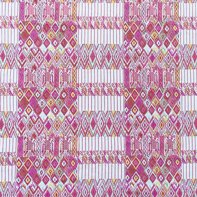 Samples and Purchasing available for Huipil - Rosa/Verde Fuschia By Gaston Y Daniela | Gaston Nuevo Mundo |Ikat/Southwest/Kilims Stripes Drapery Embroidery at Designer Wallcoverings and Fabrics