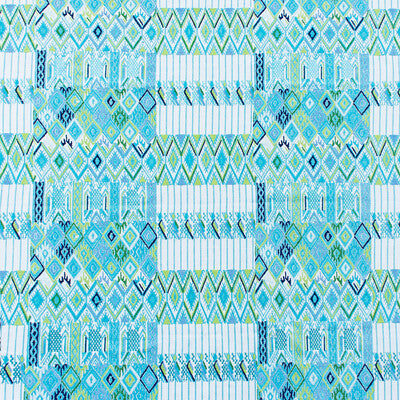 Samples and Purchasing available for Huipil - Agua/Lima Turquoise By Gaston Y Daniela | Gaston Nuevo Mundo |Ikat/Southwest/Kilims Stripes Drapery Embroidery at Designer Wallcoverings and Fabrics