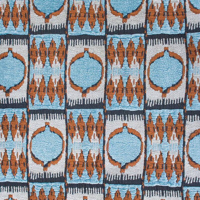 Samples and Purchasing available for Cuzco - Azul/Teja Rust By Gaston Y Daniela | Gaston Nuevo Mundo | Ikat/Southwest/Kilims Upholstery Matelasse at Designer Wallcoverings and Fabrics