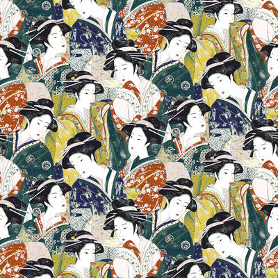 Samples and Purchasing available for Matsuyama Velvet - Multi Multi By Gaston Y Daniela | Gaston Japon |Chinoiserie Figurative Multipurpose Print at Designer Wallcoverings and Fabrics