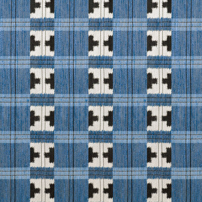 Samples and Purchasing available for Takara - Azul Blue By Gaston Y Daniela | Gaston Japon |Geometric Plaid / Check Upholstery  at Designer Wallcoverings and Fabrics