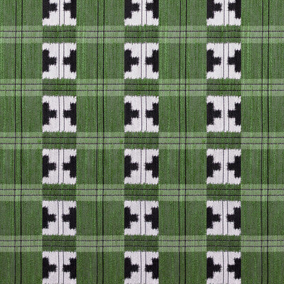 Samples and Purchasing available for Takara - Verde Green By Gaston Y Daniela | Gaston Japon |Geometric Plaid / Check Upholstery  at Designer Wallcoverings and Fabrics