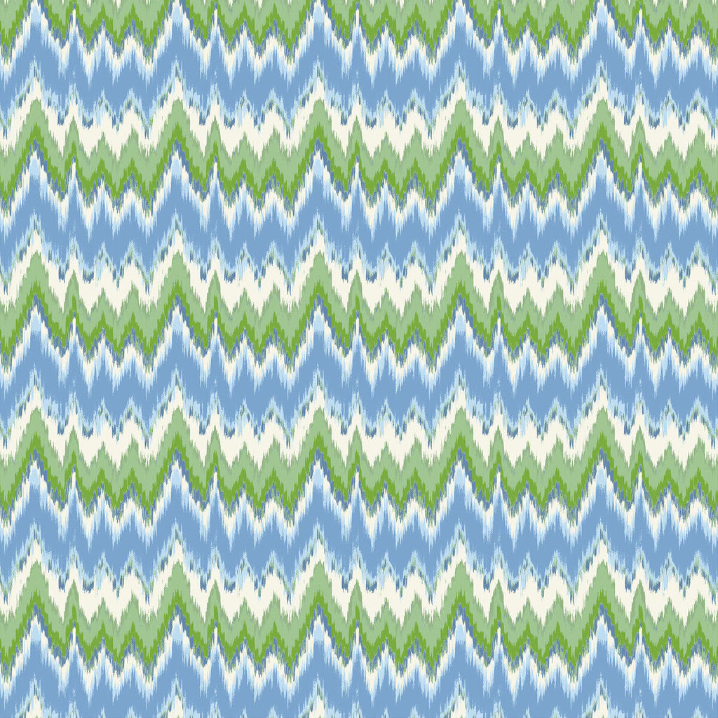 Samples and Purchasing available for Cala Figuera - Verde Azul Blue By Gaston Y Daniela | Gaston Maiorica |Ikat/Southwest/Kilims  Multipurpose Print at Designer Wallcoverings and Fabrics