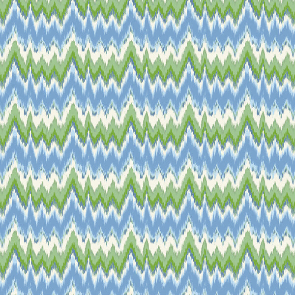 Samples and Purchasing available for Cala Figuera - Verde Azul Blue By Gaston Y Daniela | Gaston Maiorica |Ikat/Southwest/Kilims  Multipurpose Print at Designer Wallcoverings and Fabrics