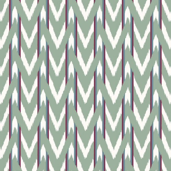 Samples and Purchasing available for Cala D Or - Agua Burdeos Green By Gaston Y Daniela | Gaston Maiorica |Ikat/Southwest/Kilims  Multipurpose Print at Designer Wallcoverings and Fabrics