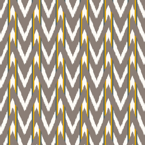 Samples and Purchasing available for Cala D Or - Marron Ocre Taupe By Gaston Y Daniela | Gaston Maiorica |Ikat/Southwest/Kilims Stripes Multipurpose Print at Designer Wallcoverings and Fabrics