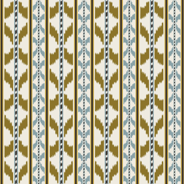 Samples and Purchasing available for Cala Petita - Ocre Chocolate Multi By Gaston Y Daniela | Gaston Maiorica |Stripes  Drapery Print at Designer Wallcoverings and Fabrics