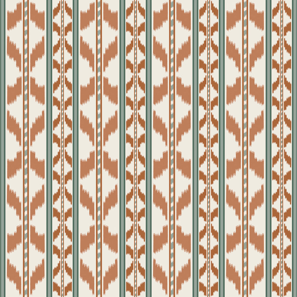 Samples and Purchasing available for Cala Petita - Teja Verde Coral By Gaston Y Daniela | Gaston Maiorica |Stripes  Drapery Print at Designer Wallcoverings and Fabrics