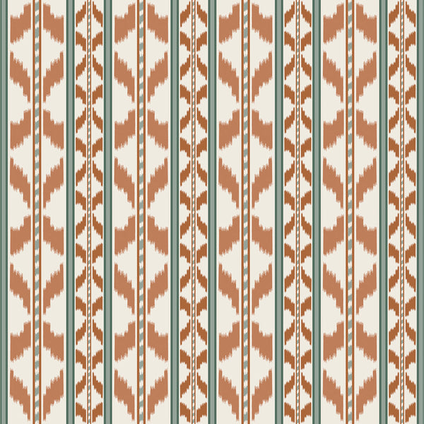 Samples and Purchasing available for Cala Petita - Teja Verde Coral By Gaston Y Daniela | Gaston Maiorica |Stripes  Drapery Print at Designer Wallcoverings and Fabrics