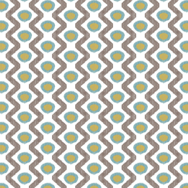 Samples and Purchasing available for Cala Marsal - Azul Marron Brown By Gaston Y Daniela | Gaston Maiorica |Geometric Ikat/Southwest/Kilims Multipurpose Print at Designer Wallcoverings and Fabrics