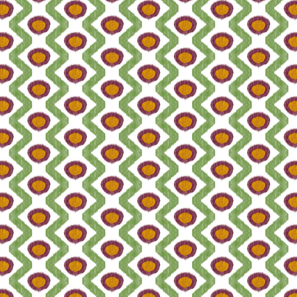 Samples and Purchasing available for Cala Marsal - Verde Burdeos Multi By Gaston Y Daniela | Gaston Maiorica |Geometric Ikat/Southwest/Kilims Multipurpose Print at Designer Wallcoverings and Fabrics