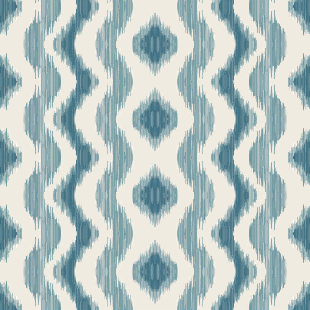 Samples and Purchasing available for Cala Ferrera - Azul Blue By Gaston Y Daniela | Gaston Maiorica |Ikat/Southwest/Kilims Stripes Drapery Print at Designer Wallcoverings and Fabrics