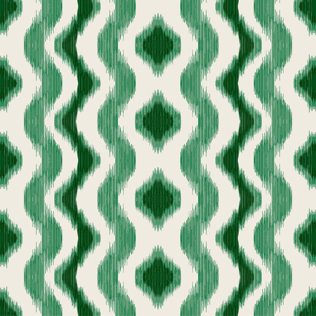 Samples and Purchasing available for Cala Ferrera - Verde Green By Gaston Y Daniela | Gaston Maiorica |Ikat/Southwest/Kilims Stripes Drapery Print at Designer Wallcoverings and Fabrics