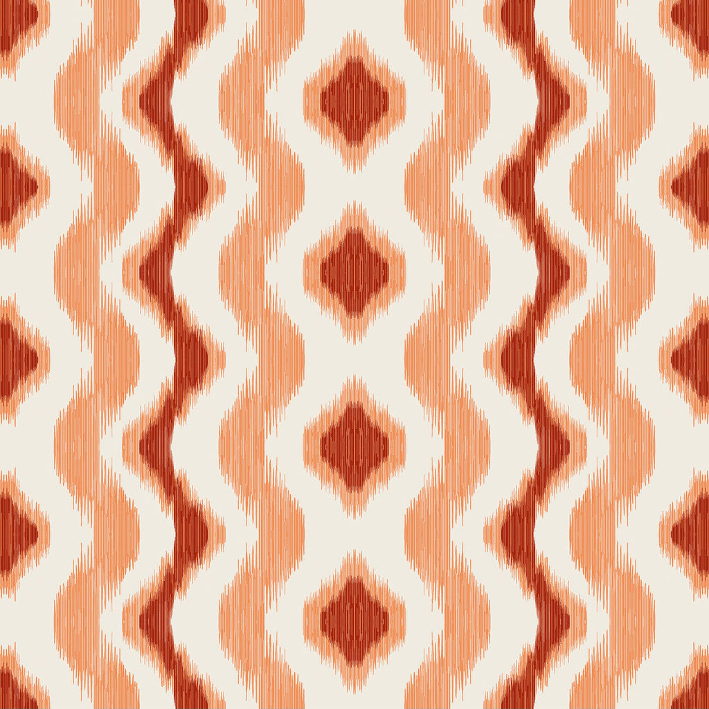 Samples and Purchasing available for Cala Ferrera - Teja Orange By Gaston Y Daniela | Gaston Maiorica |Ikat/Southwest/Kilims Stripes Drapery Print at Designer Wallcoverings and Fabrics