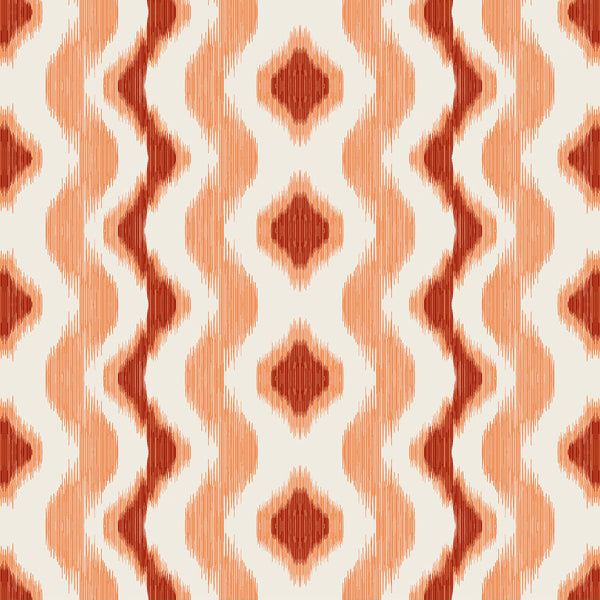 Samples and Purchasing available for Cala Ferrera - Teja Orange By Gaston Y Daniela | Gaston Maiorica |Ikat/Southwest/Kilims Stripes Drapery Print at Designer Wallcoverings and Fabrics