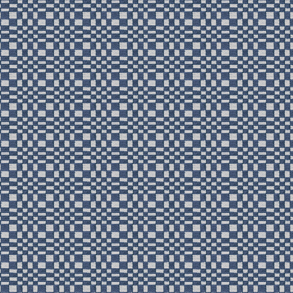 Samples and Purchasing available for Santa Eulalia - Azul Oscuro Blue By Gaston Y Daniela | Gaston Maiorica |Check/Houndstooth Geometric Upholstery Chenille at Designer Wallcoverings and Fabrics