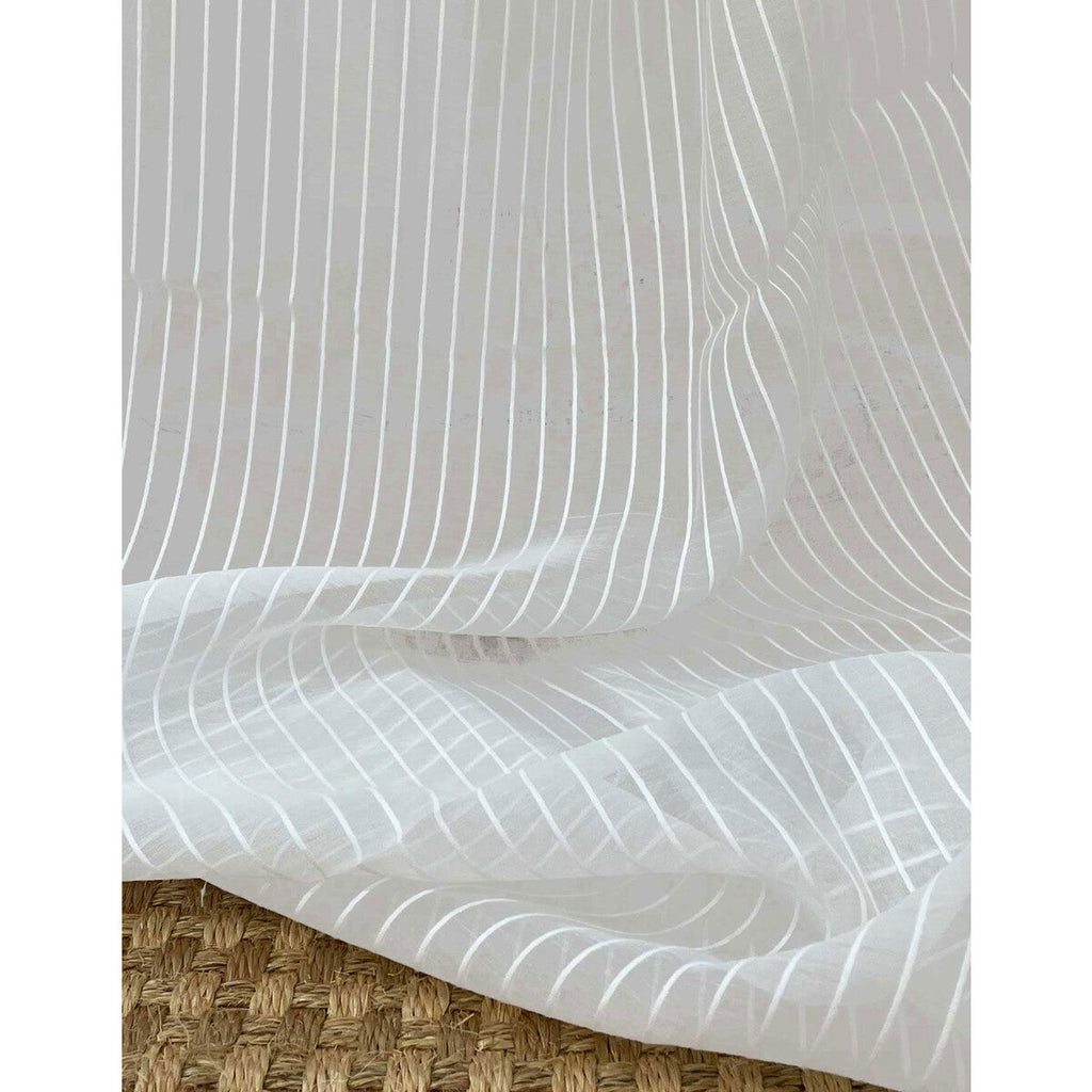 Samples and Purchasing available for Lirio - Crudo White By Gaston Y Daniela | Gaston Y Daniela Marco Polo |Stripes Texture Drapery Sheer at Designer Wallcoverings and Fabrics