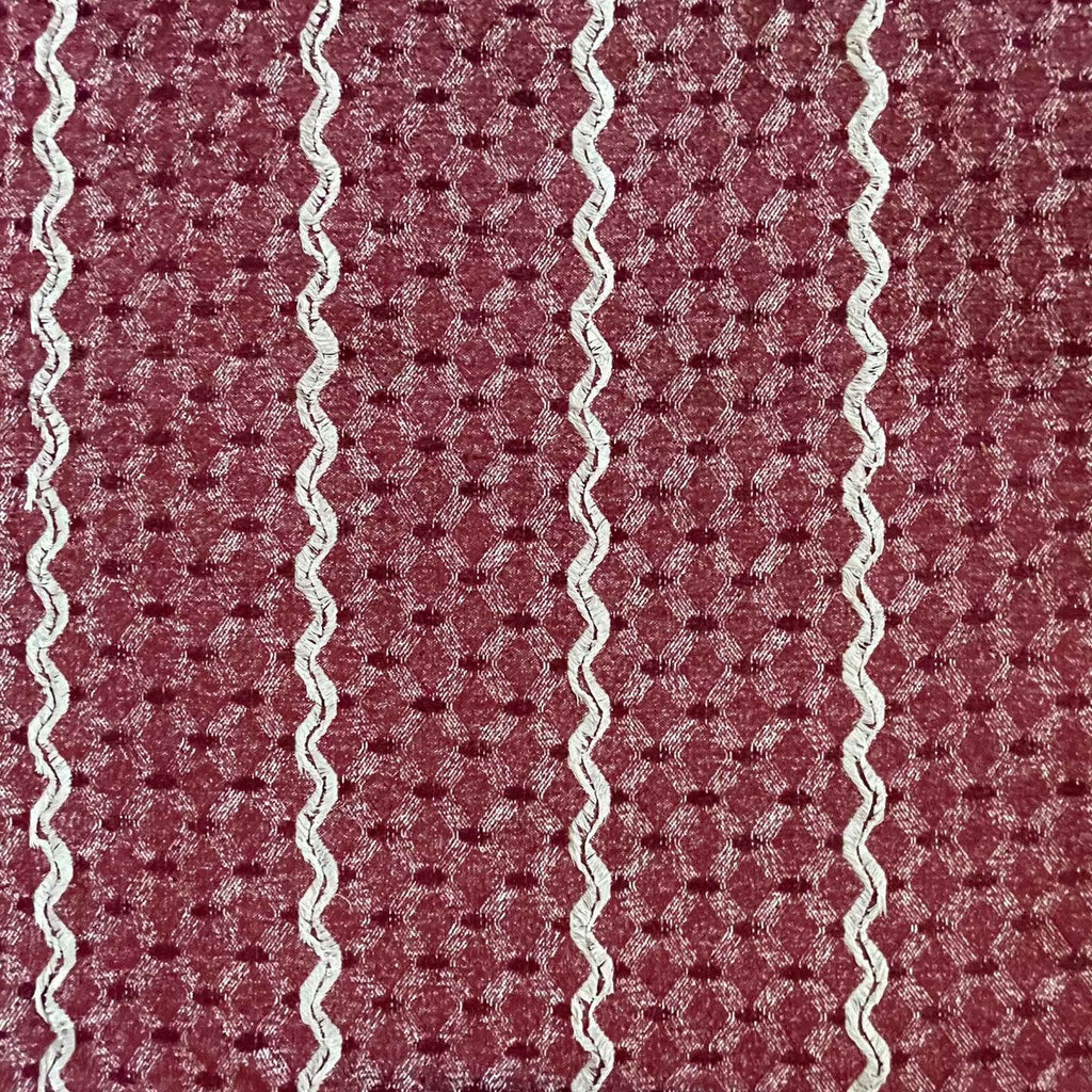 Samples and Purchasing available for Sevan - Rojo Red By Gaston Y Daniela | Gaston Y Daniela Marco Polo |Diamond Stripes Upholstery  at Designer Wallcoverings and Fabrics