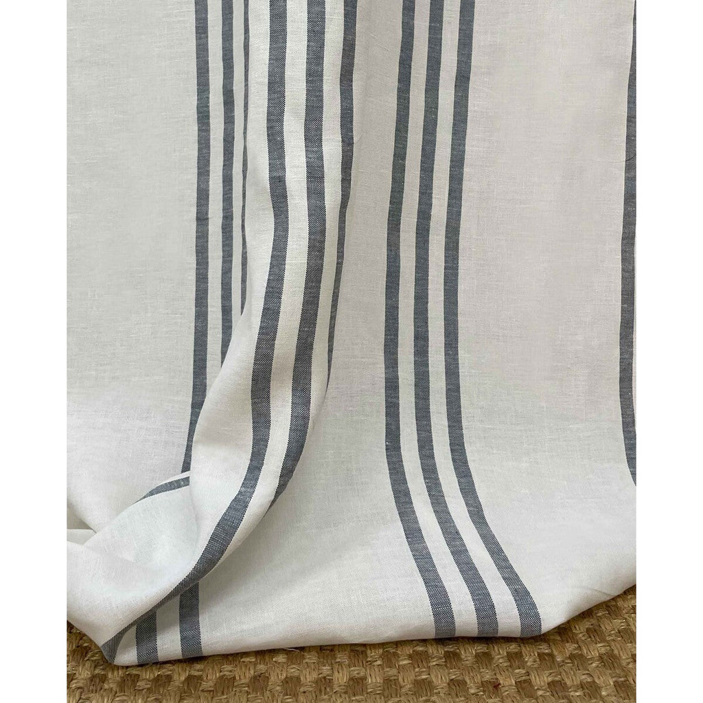 Samples and Purchasing available for Samani - Azul White By Gaston Y Daniela | Gaston Y Daniela Marco Polo | Stripes Drapery Linen at Designer Wallcoverings and Fabrics