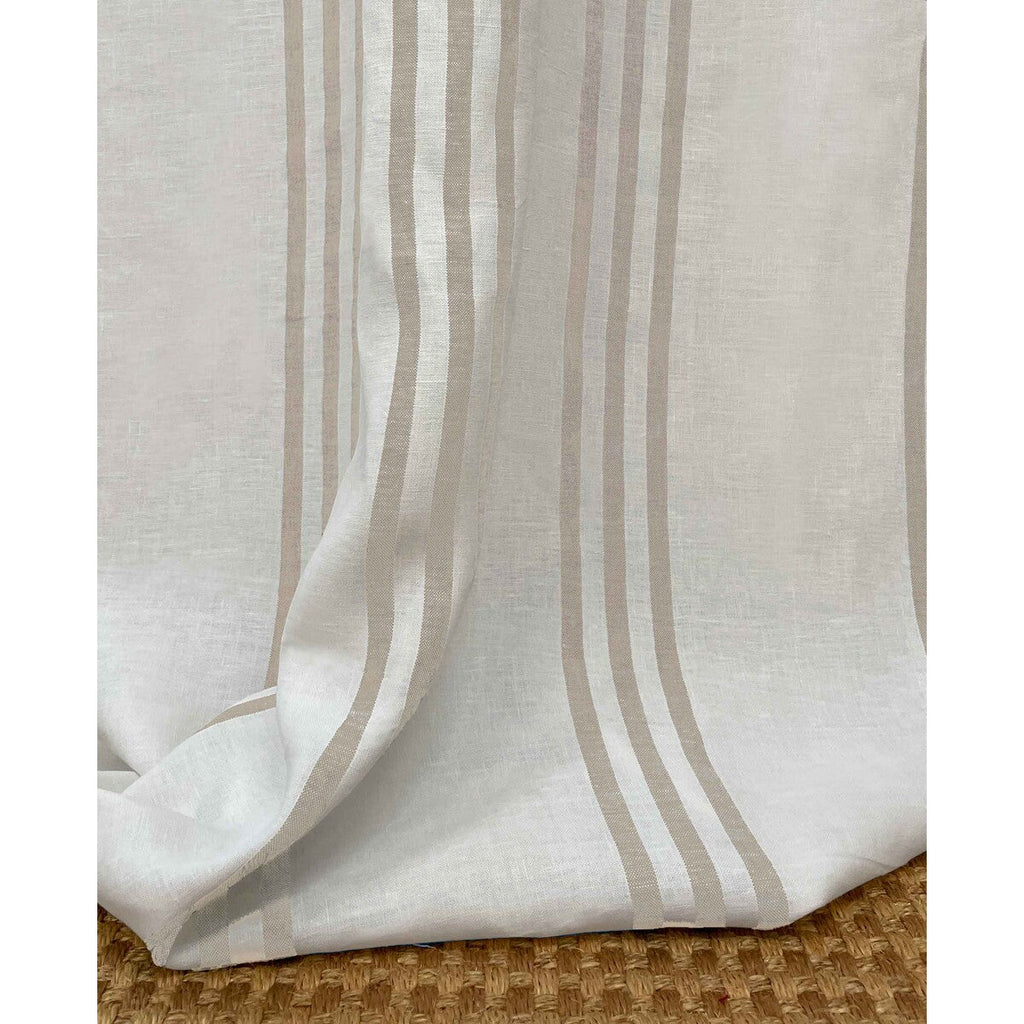 Samples and Purchasing available for Samani - Beige White By Gaston Y Daniela | Gaston Y Daniela Marco Polo | Stripes Drapery Linen at Designer Wallcoverings and Fabrics