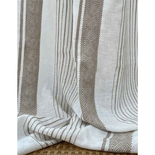 Samples and Purchasing available for Lhotse - Natural Ivory By Gaston Y Daniela | Gaston Y Daniela Marco Polo | Stripes Drapery Linen at Designer Wallcoverings and Fabrics