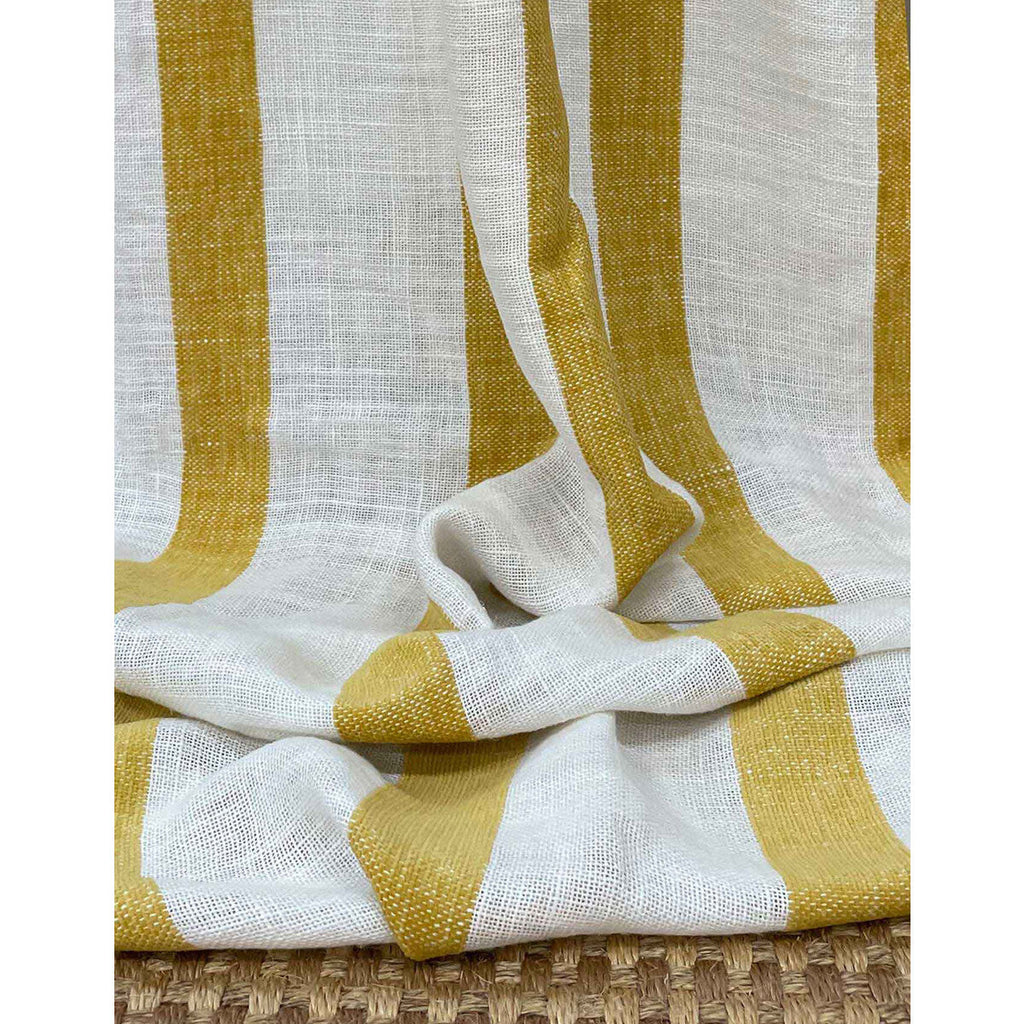 Samples and Purchasing available for Barwa - Amarillo White By Gaston Y Daniela | Gaston Y Daniela Marco Polo | Stripes Drapery Linen at Designer Wallcoverings and Fabrics