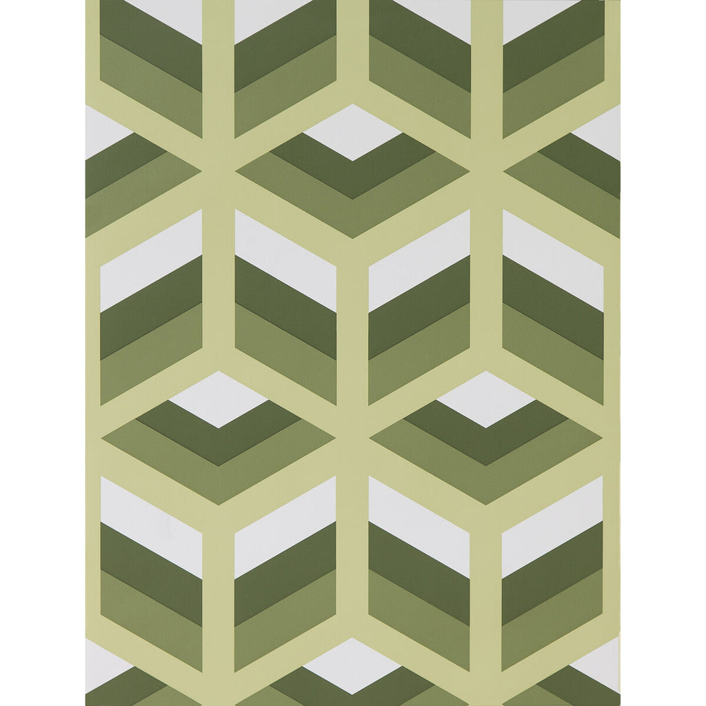 Samples and Purchasing available for Xabi - Verde Green By Gaston Y Daniela | Lorenzo Castillo Hispania Wp |Modern Geometric Wallcovering Print at Designer Wallcoverings and Fabrics