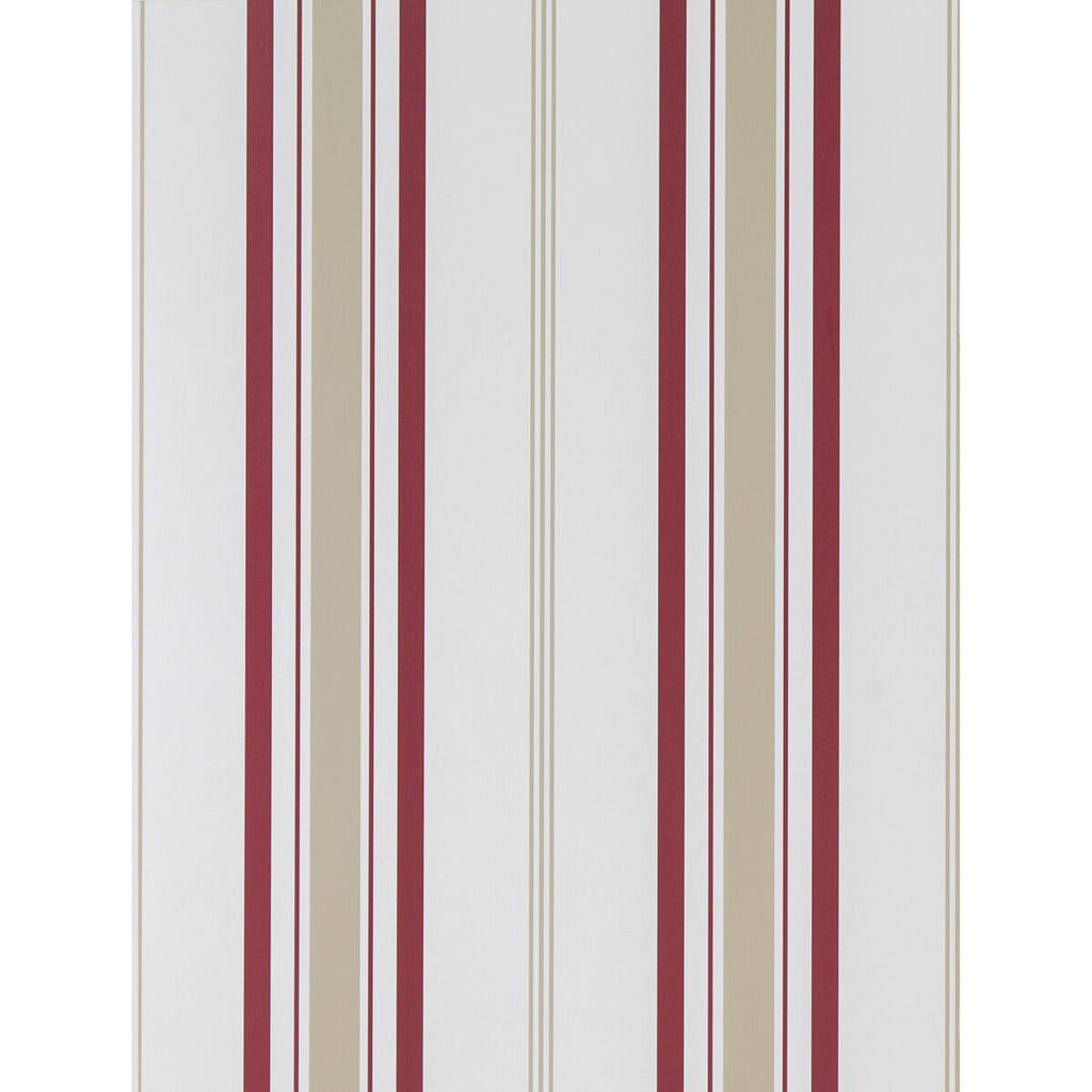 Samples and Purchasing available for Fuencisla - Rojo/Beige Multi By Gaston Y Daniela | Lorenzo Castillo Hispania Wp |Geometric Stripes Wallcovering Print at Designer Wallcoverings and Fabrics