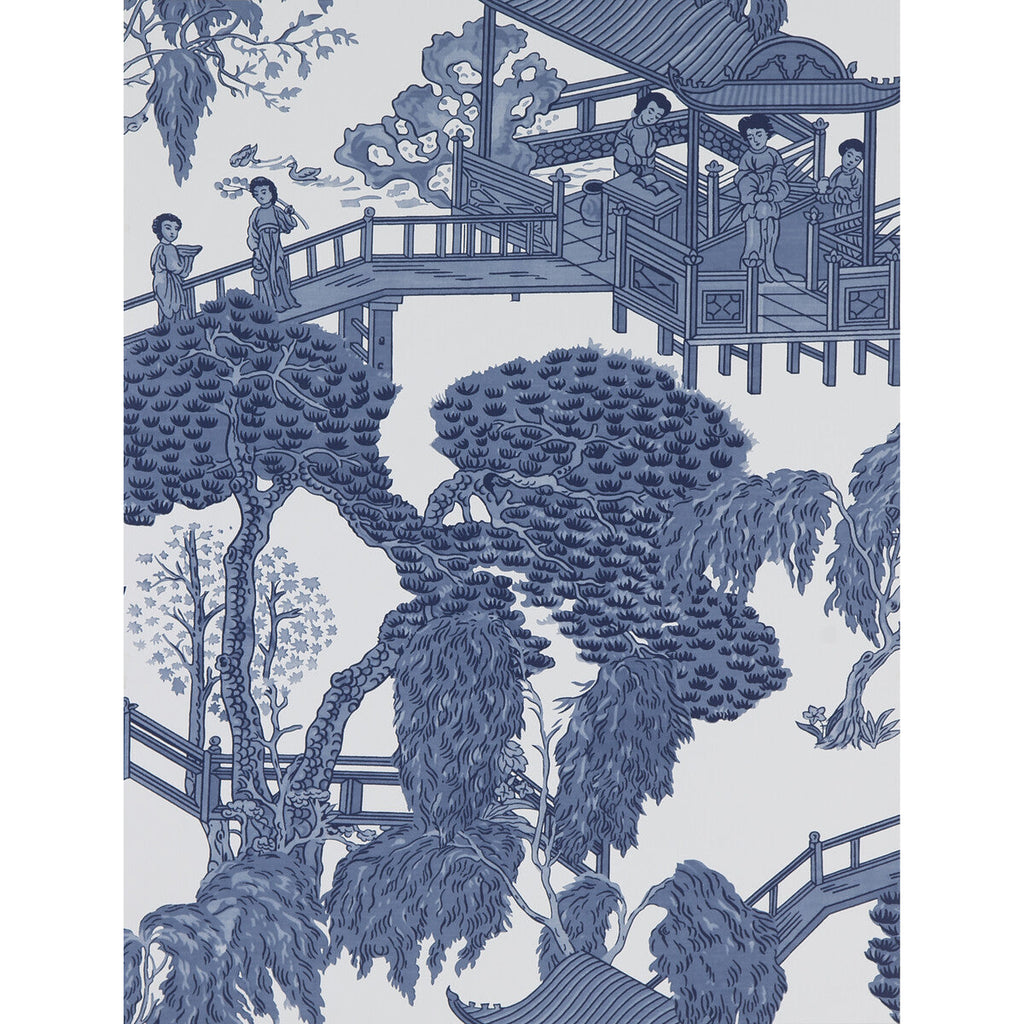 Samples and Purchasing available for Zhou Jun - Azul Blue By Gaston Y Daniela | Lorenzo Castillo Hispania Wp |Chinoiserie Global Wallcovering Print at Designer Wallcoverings and Fabrics