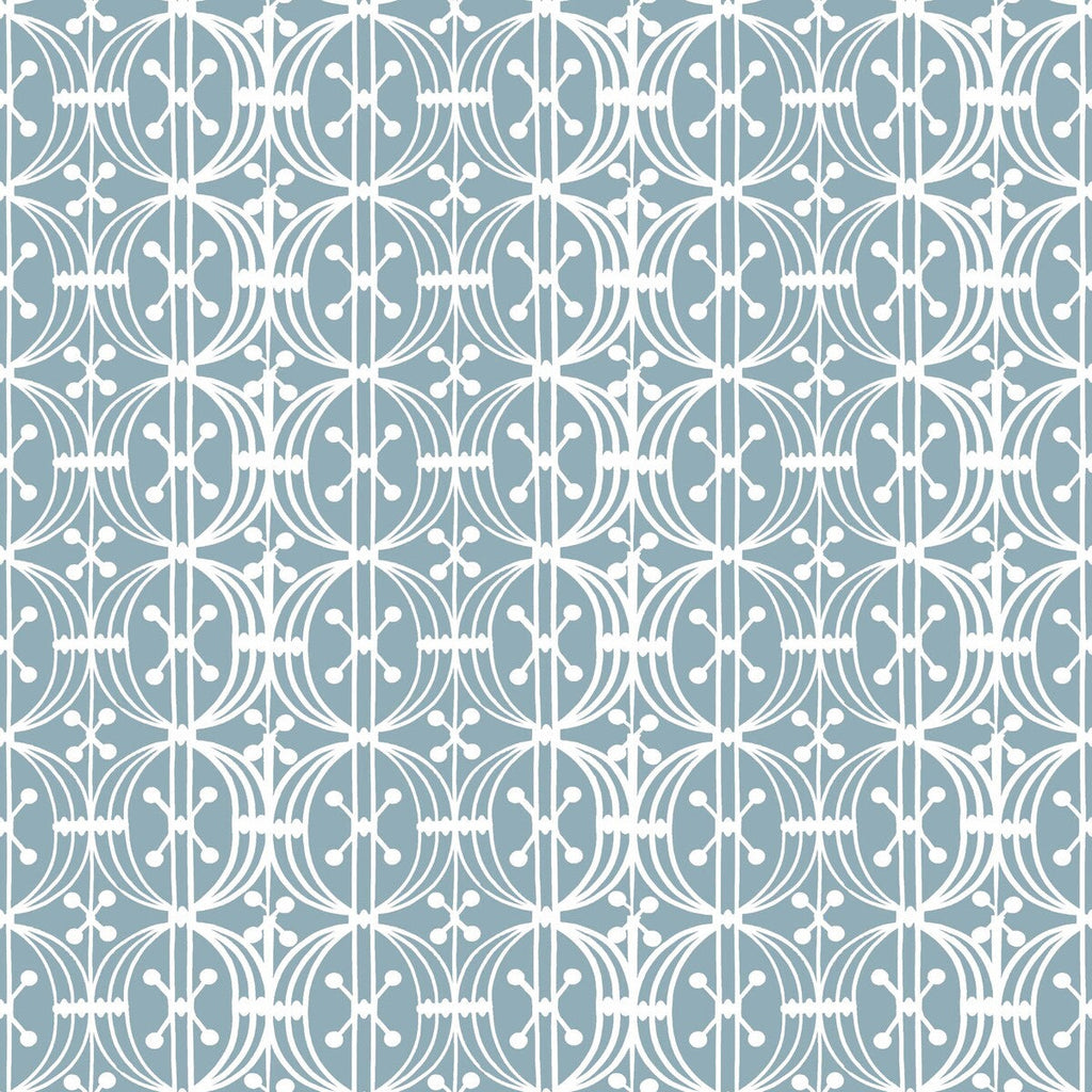 Samples and Purchasing available for Carrusel - Azul Plomo White By Gaston Y Daniela | Gaston Libreria |Modern Geometric Wallcovering Print at Designer Wallcoverings and Fabrics