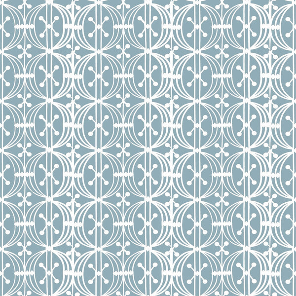 Samples and Purchasing available for Carrusel - Azul Plomo White By Gaston Y Daniela | Gaston Libreria |Modern Geometric Wallcovering Print at Designer Wallcoverings and Fabrics